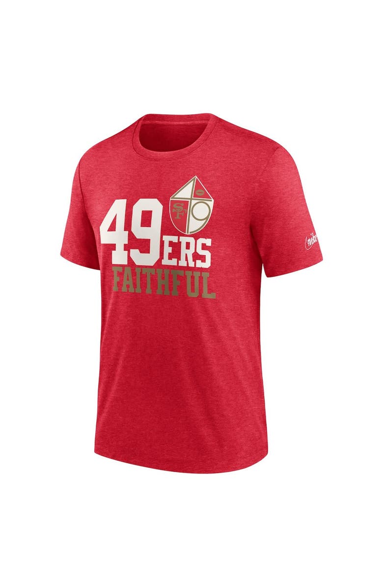 Nike Men's Nike Heather Scarlet San Francisco 49ers Local Tri-Blend T-Shirt, Alternate, color, Scarlet