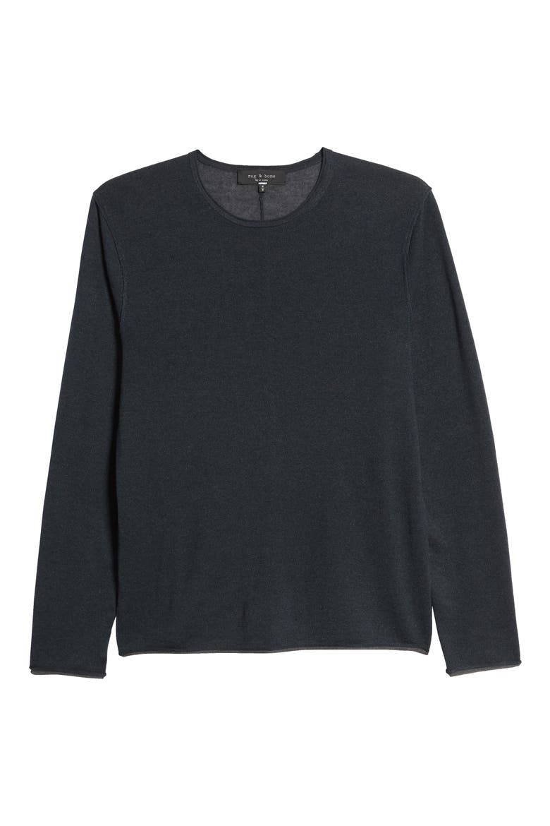 Trent Crewneck Wool Blend Sweater, Alternate, color, NAVY