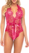 Oh La La Cheri Naomi Plunge Neck Lace Bodysuit