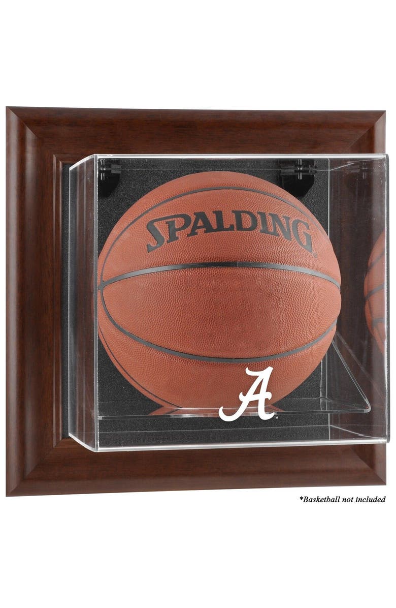 FANATICS AUTHENTIC Alabama Crimson Tide Brown Framed Wall-Mountable Basketball Display Case, Main, color, 