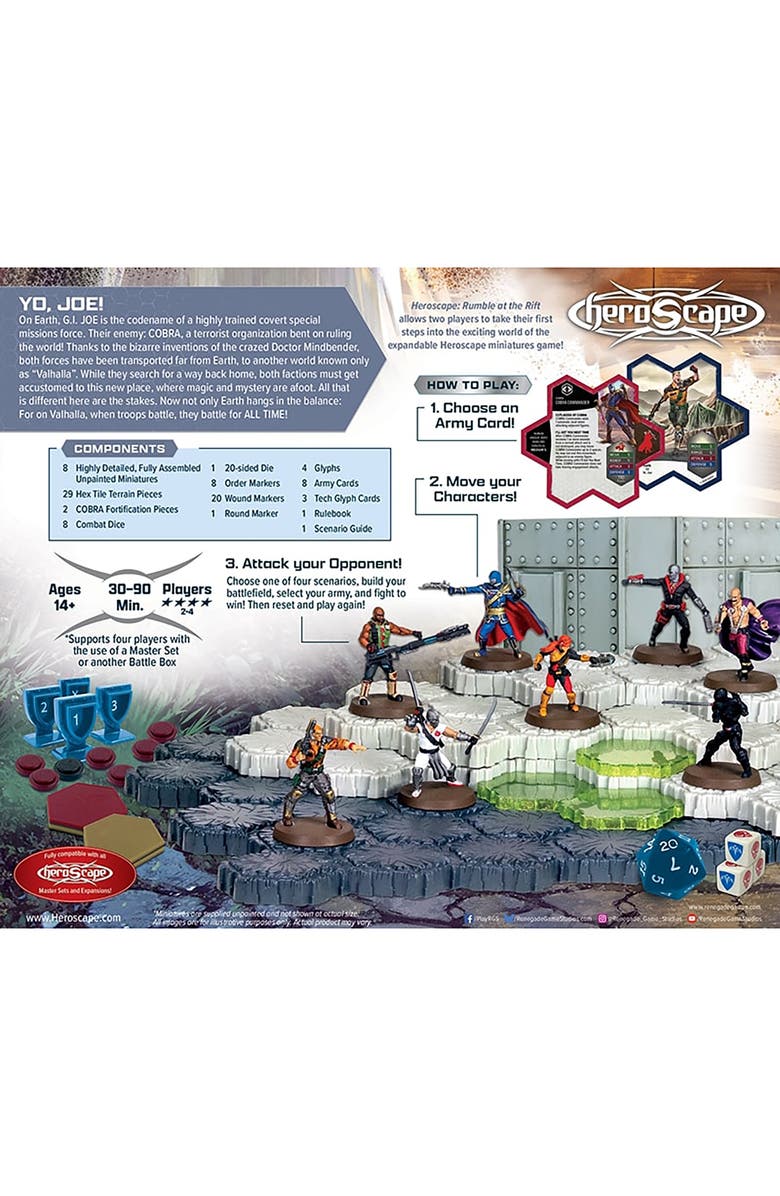 Renegade Game Studios GI JOE Heroscape, Rumble at the Rift Battle Box, 8 Miniatures, Alternate, color, Multicolored