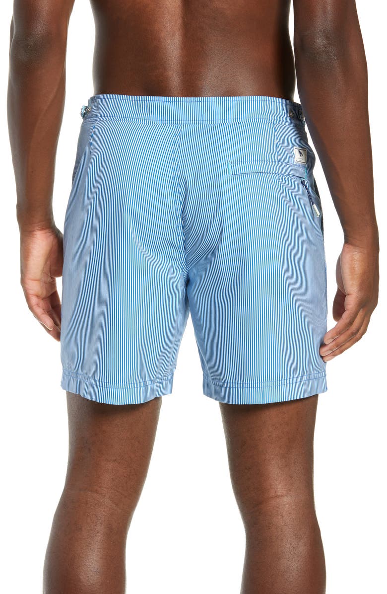 Ted Baker London Seel Stripe Swim Trunks, Alternate, color, 