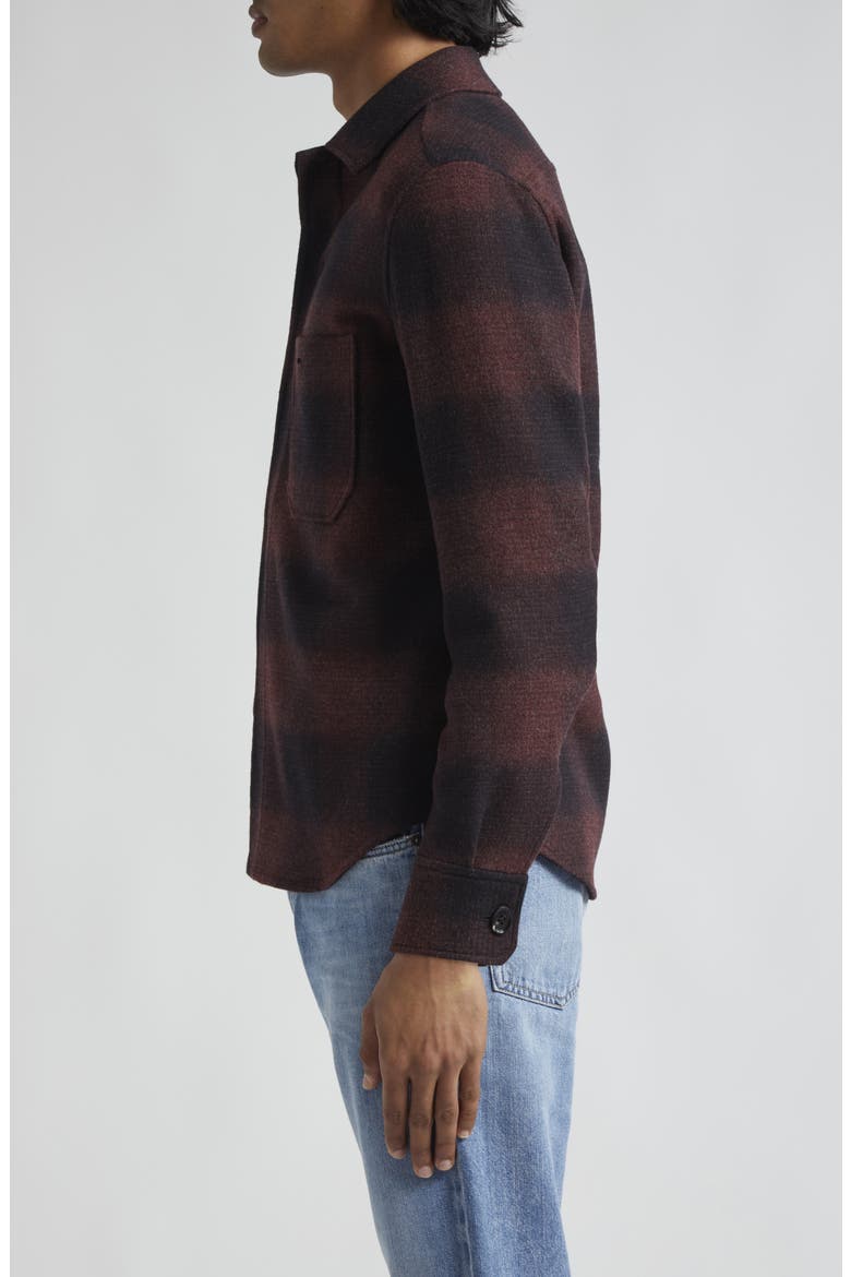 Ombré Plaid Trofeo Wool & Cashmere Double Face Overshirt, Alternate, color, LESSONA
