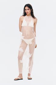 H&M Beaded Crochet-look Halterneck Dress
