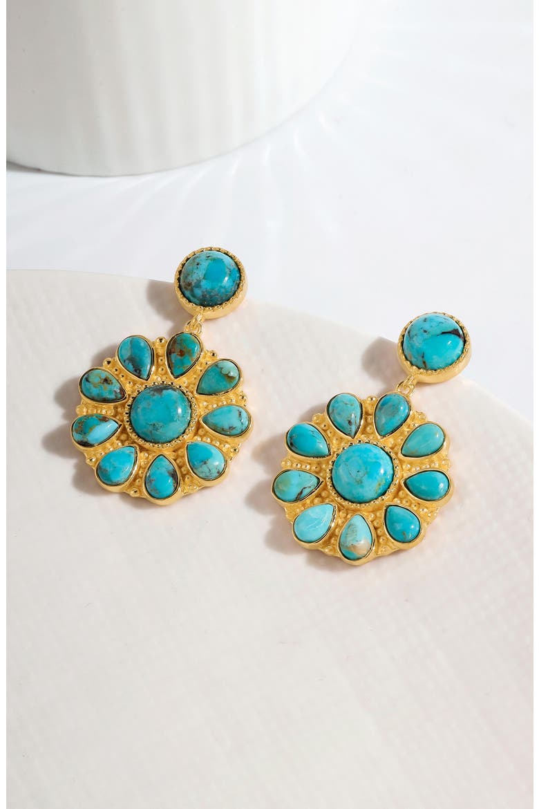 Mohave Turquoise Drop Earrings, Alternate, color, BLUE