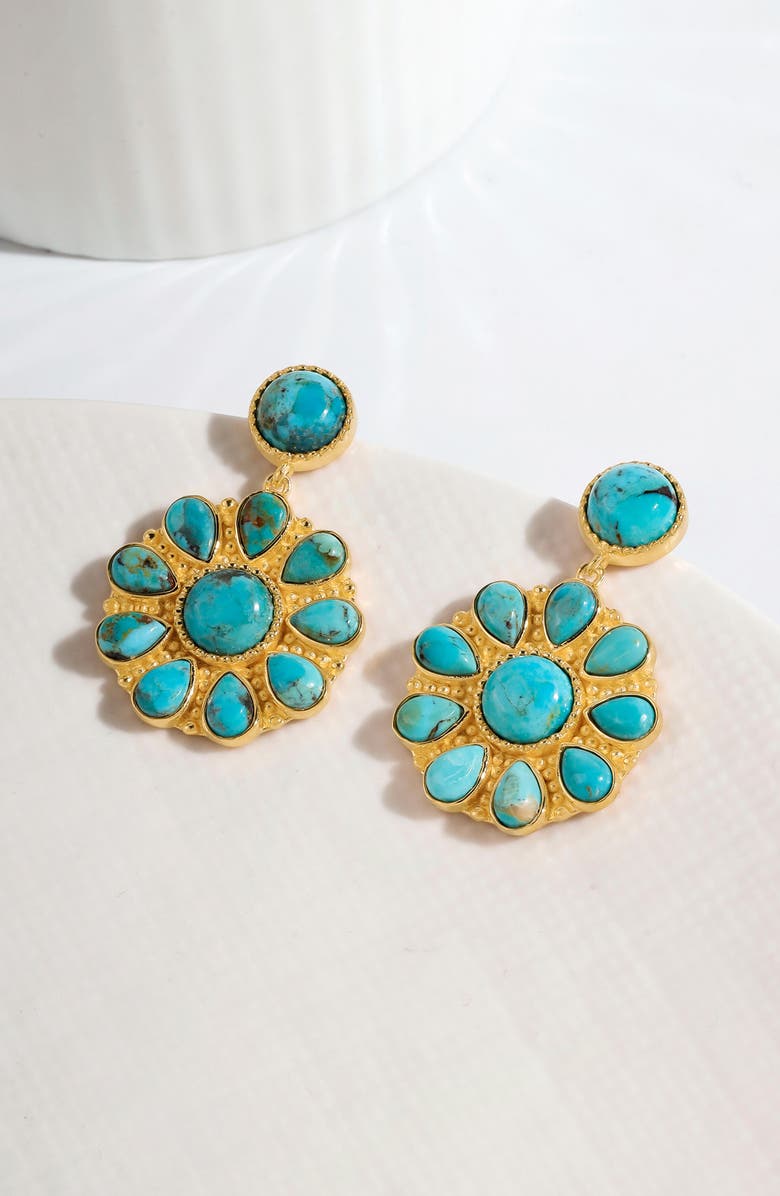 YS GEMS Mohave Turquoise Drop Earrings, Alternate, color, Blue