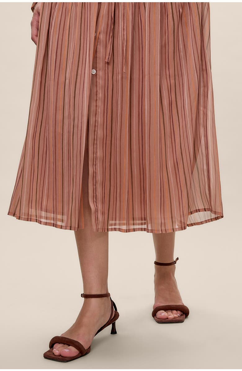 Rebecca Taylor Celeste Stripe Dress, Alternate, color, Persimmon Stripe Multi