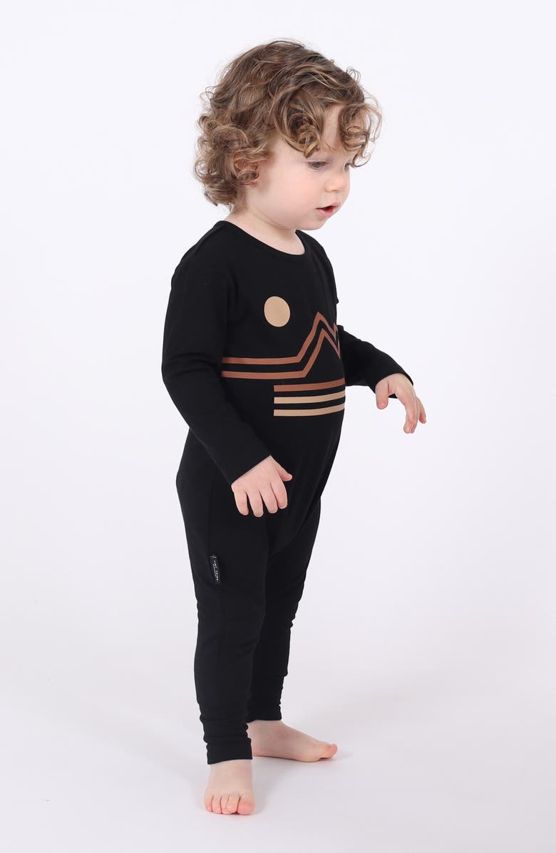 TINY TRIBE Mountainscape Stretch Cotton Romper, Alternate, color, 