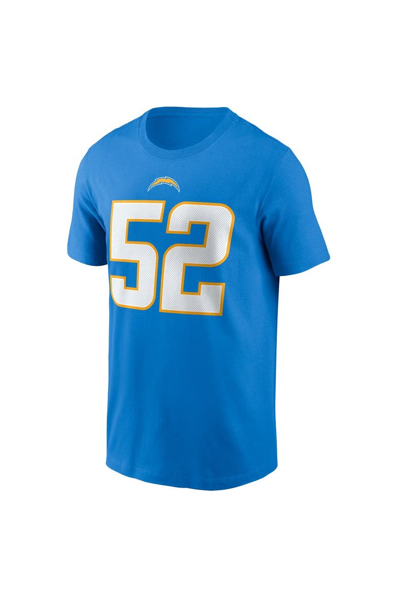 Men's Nike Khalil Mack Powder Blue Los Angeles Chargers Player Name & Number T-Shirt, Alternate, color, Powder Blue