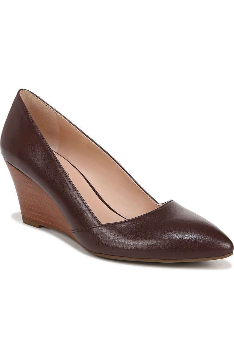 Franco Sarto Frankie Leather Wedge Pump, Main, color, Cafe