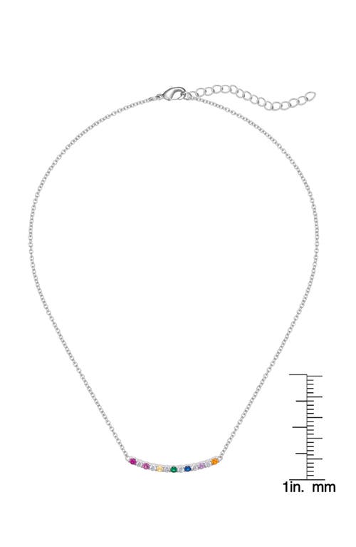 Lily Nily Kids' Cubic Zirconia Bar Pendant Necklace In Pink Multi