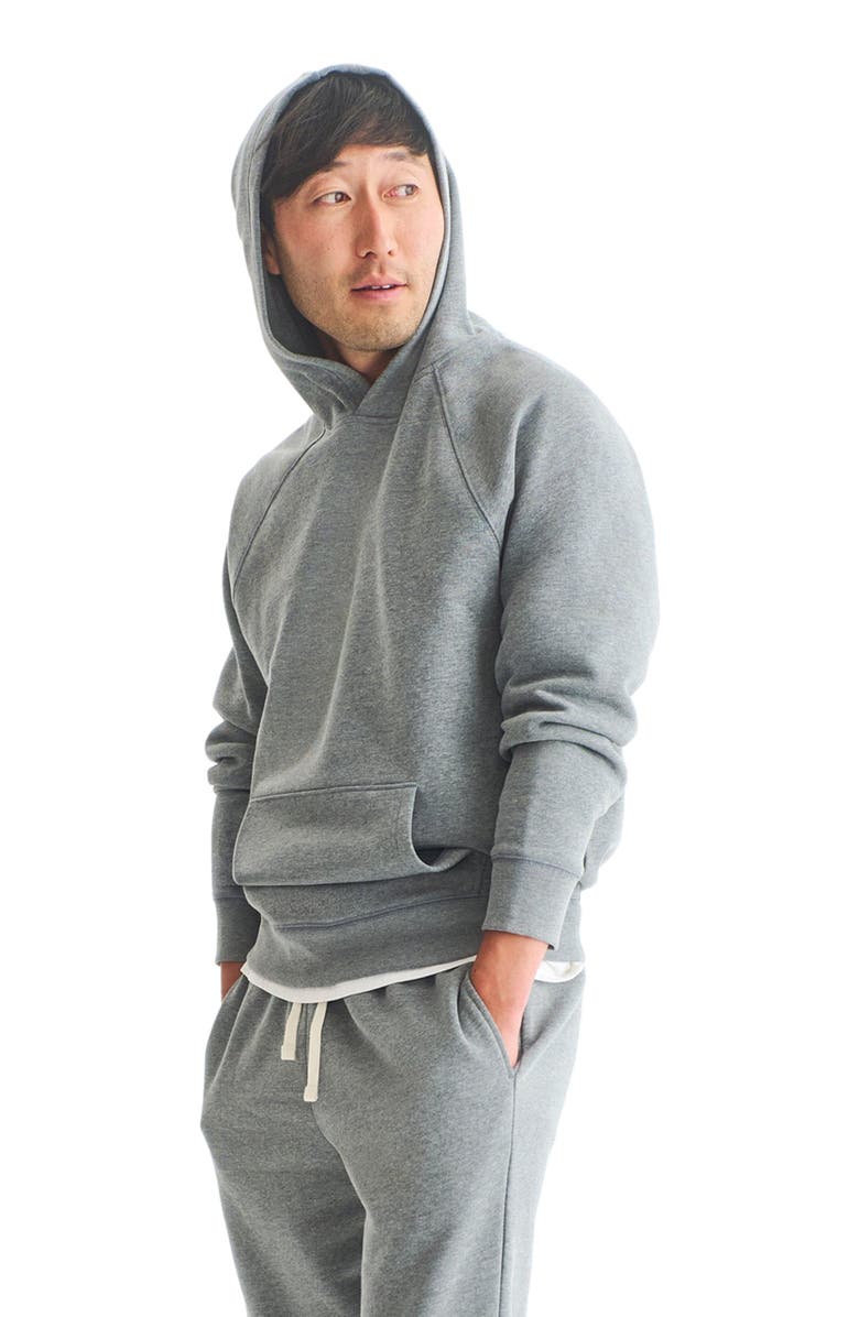 Primary Adult Cozy Fleece Pullover Hoodie, Alternate, color, Heather Black