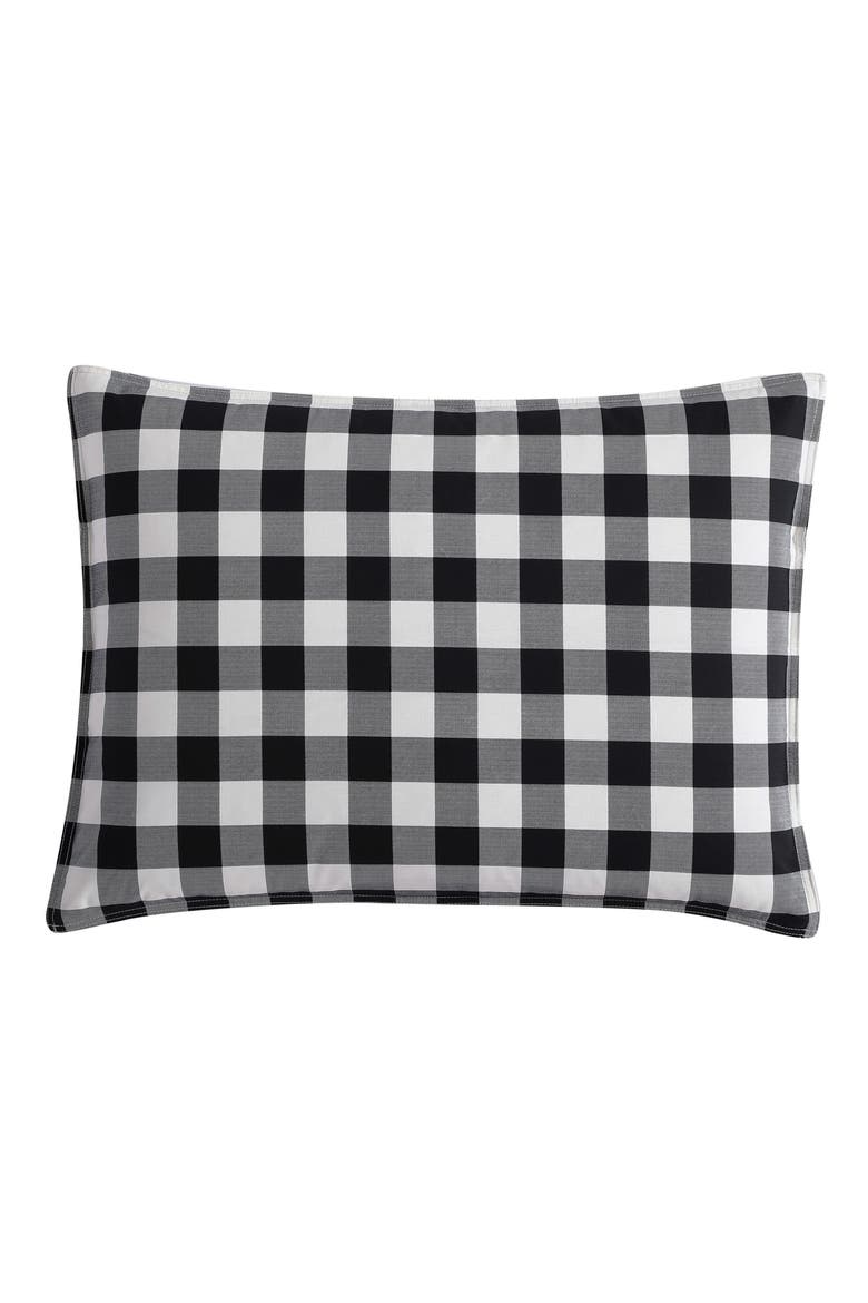 Mountain Plaid Cotton Duvet Cover Set, Alternate, color, BLACK/WHITE