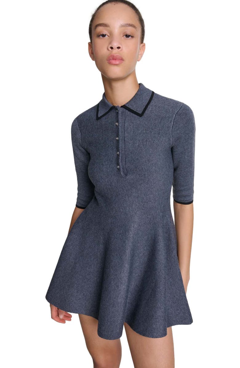 maje Mini knit dress, Alternate, color,