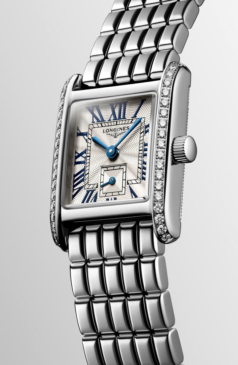 Longines The Mini DolceVita Diamond Bracelet Watch, 29mm, Alternate, color, Silver