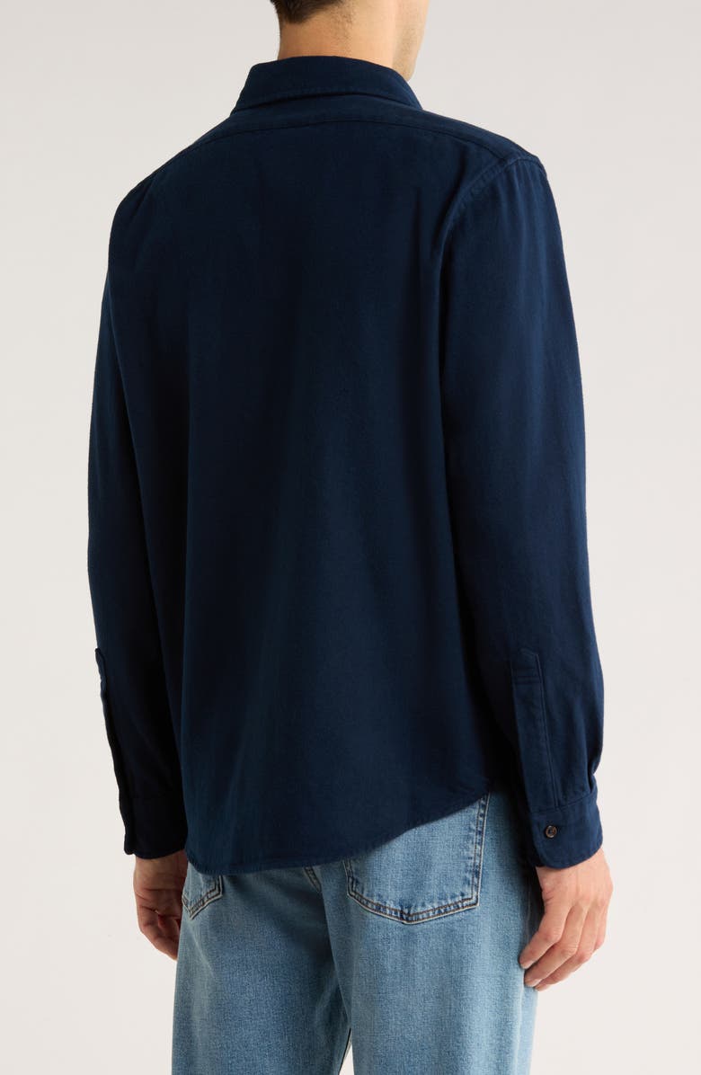 Brooks Brothers Twill Western Shirt, Alternate, color, Navy