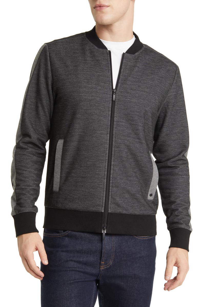 Robert Barakett Stanstead Knit Track Jacket, Alternate, color, Black