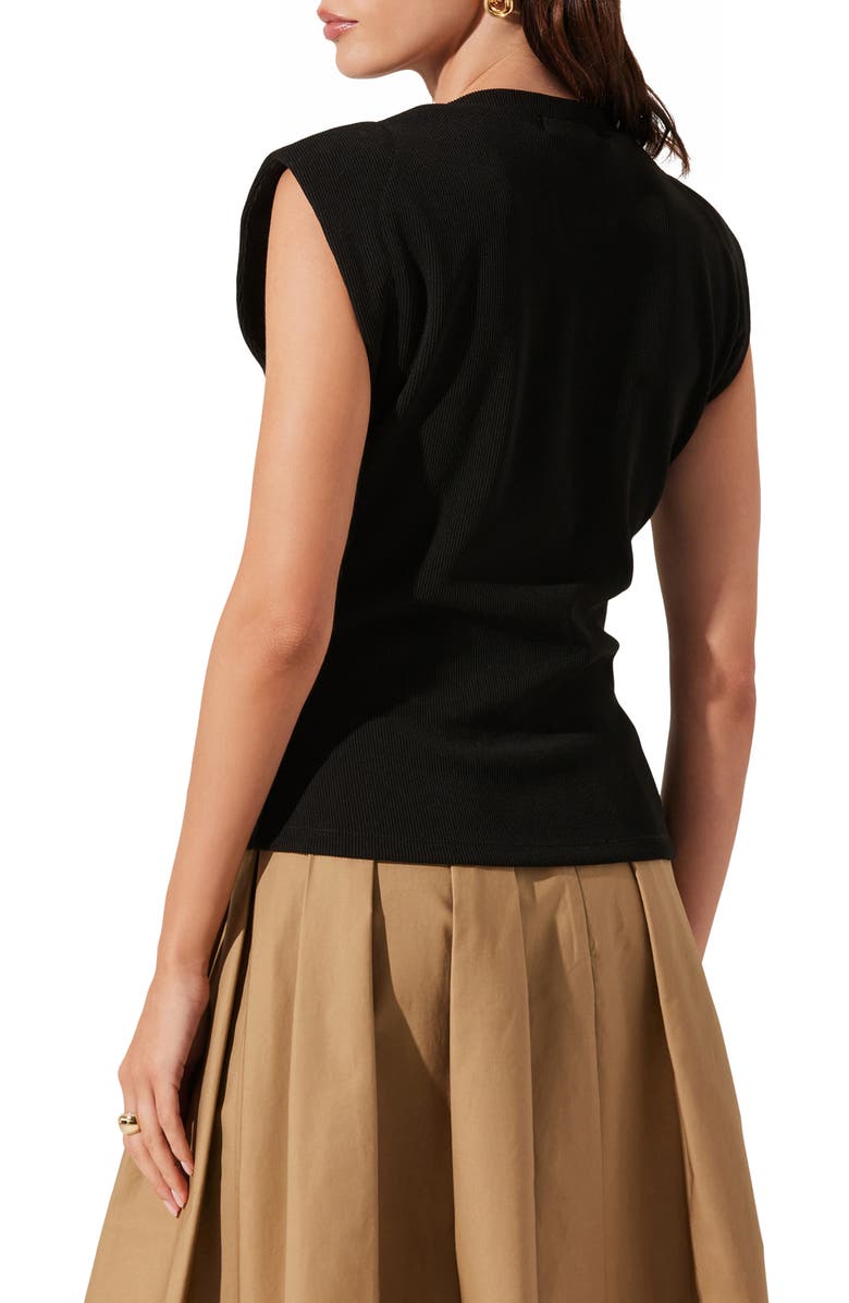 ASTR the Label Pinched Fabric Top, Alternate, color, Black