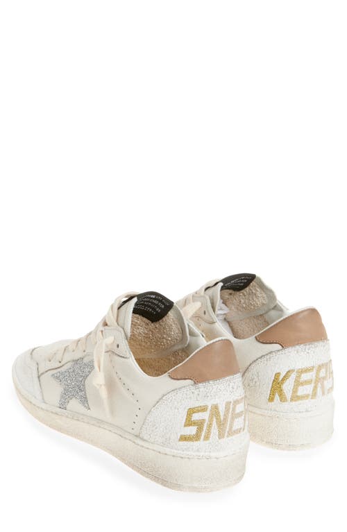 Shop Golden Goose Ball Star Low Top Sneaker In White/crystal/beige