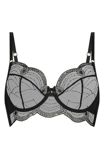 Hunkemoller Hunkemöller Ruby Embellished Embroidered Mesh Underwire Bra