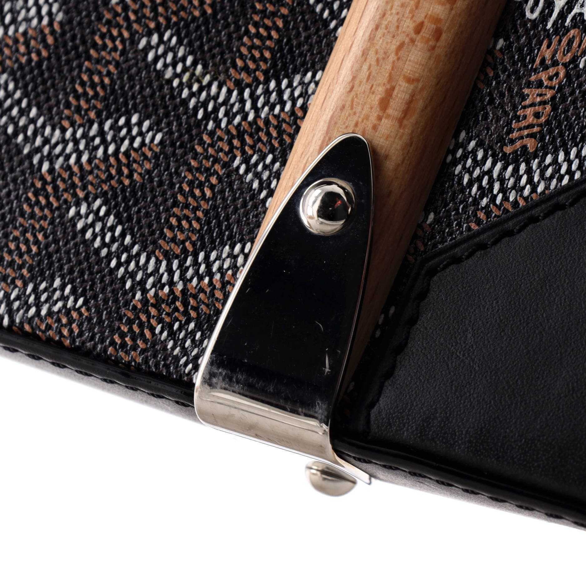 Saigon Top Handle Bag Coated Canvas with Leather PM, Alternate, color, Black