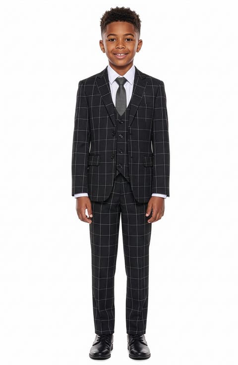 Kids' Windowpane Five-Piece Suit (Toddler, Little Kid & Big Kid)