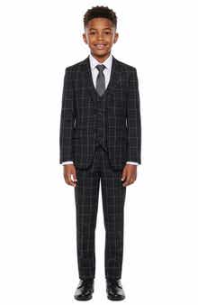 Perry Ellis Kids' Windowpane Five-Piece Suit