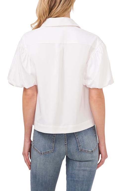 Cece Balloon Sleeve Button Front Shirt