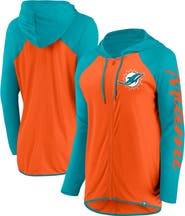 FANATICS Women's Fanatics Orange/Aqua Miami Dolphins Script Full-Zip Hoodie