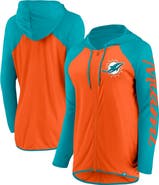 FANATICS Women's Fanatics Orange/Aqua Miami Dolphins Script Full-Zip Hoodie