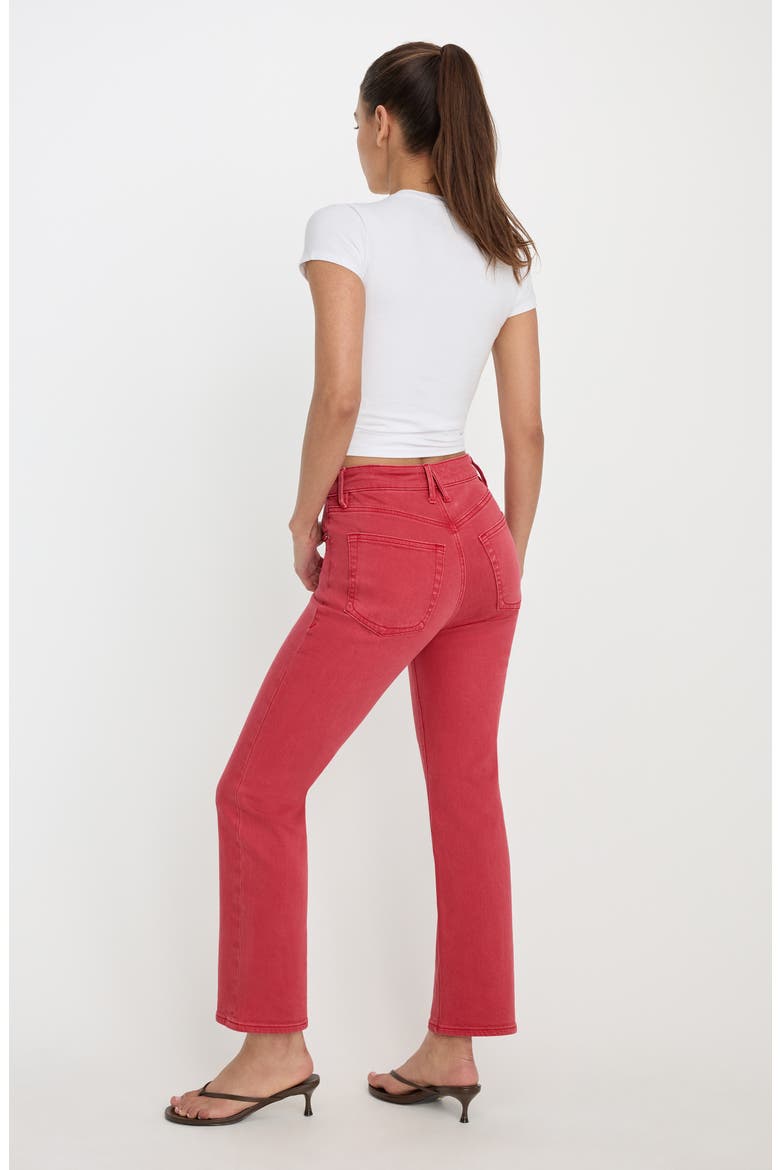 Good Icon Ankle Slim Straight Leg Jeans, Alternate, color, CHERRY RED