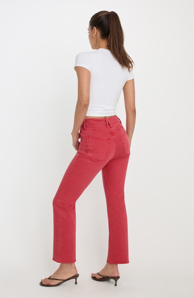 Good American Good Icon Ankle Slim Straight Leg Jeans, Alternate, color, Cherry Red