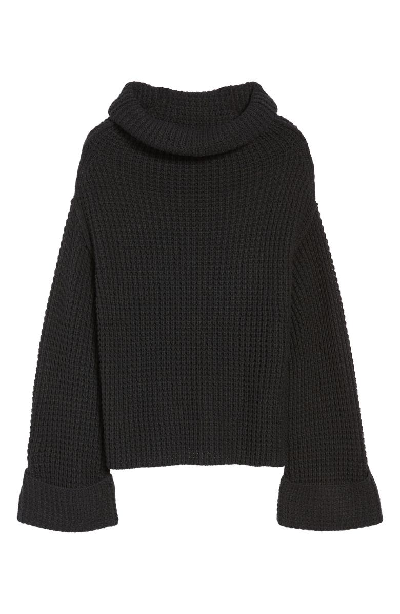 Love By Design Cowl Neck Thermal Stitch Sweater, Alternate, color,