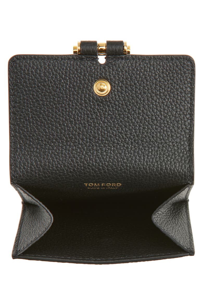 Tara Leather Card Wallet, Alternate, color, BLACK