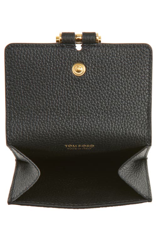 Tom Ford Calfskin Card Holder With Smooth Finish In Black
