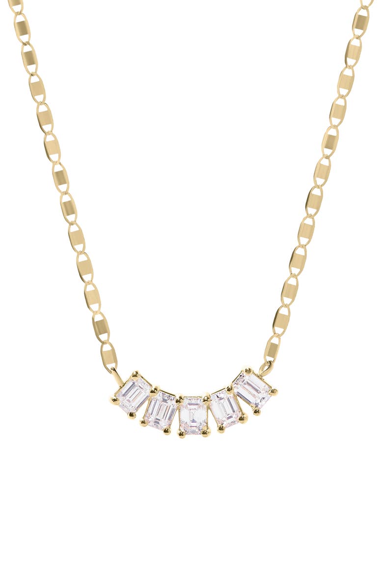 LANA Five-Diamond Emerald Cut Necklace, Main, color, 