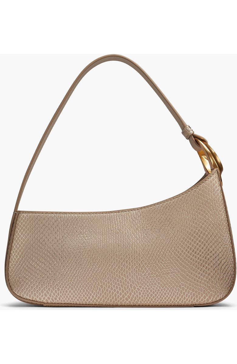 Donna Karan New York Jersey Snake Shoulder, Alternate, color, Metallic Bone