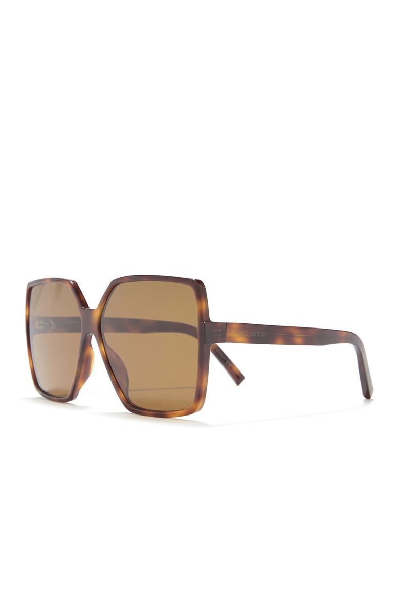 Saint Laurent 63mm Oversized Square Sunglasses, Alternate, color,