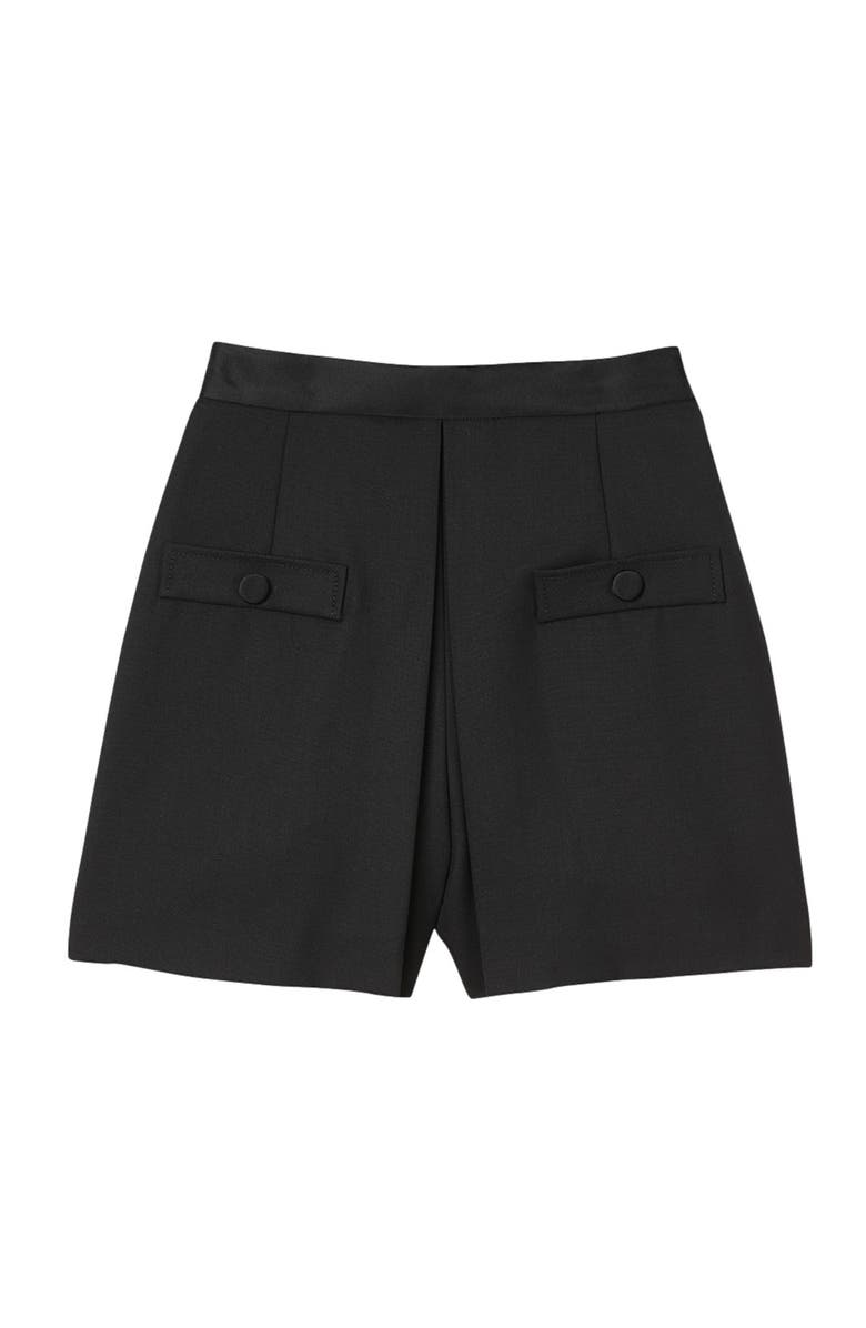 SANDRO High-waisted shorts with buttons, Alternate, color, Black