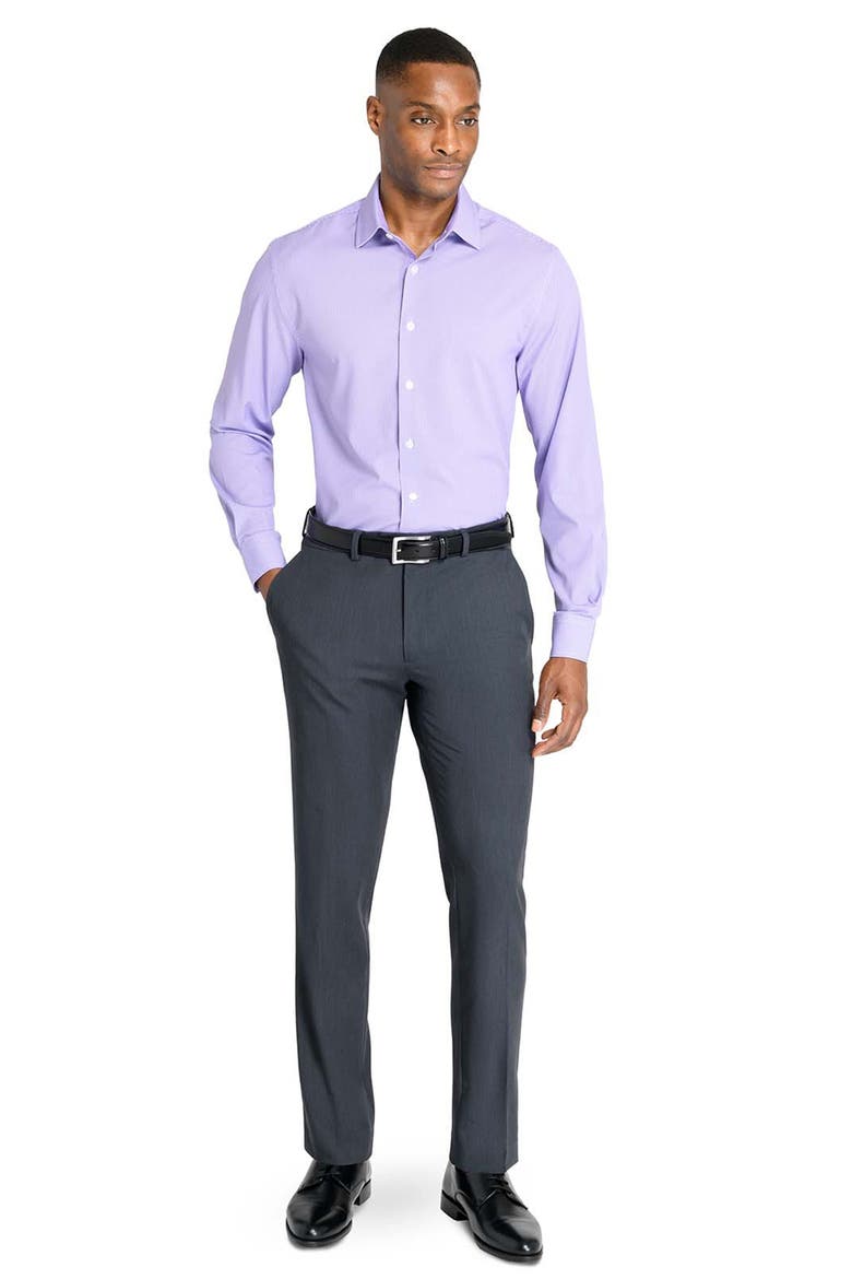 Slim Fit Geometric Print Performance Dress Shirt, Alternate, color, VIOLET