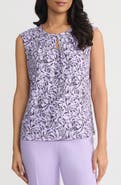 KASPER Floral Keyhole Sleeveless Top