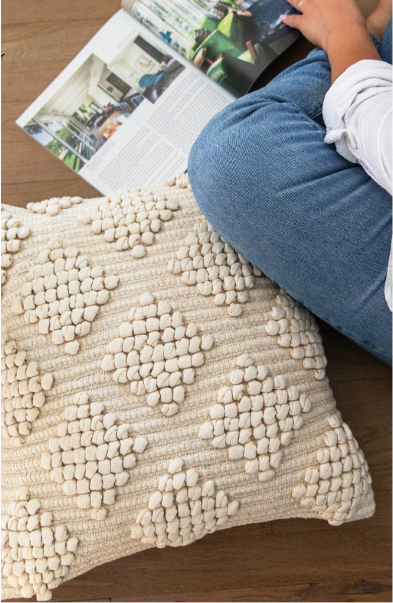 Bit of Meraki Kunbi Throw Pillow - Cover + Insert, Alternate, color, Natural W/ Insert