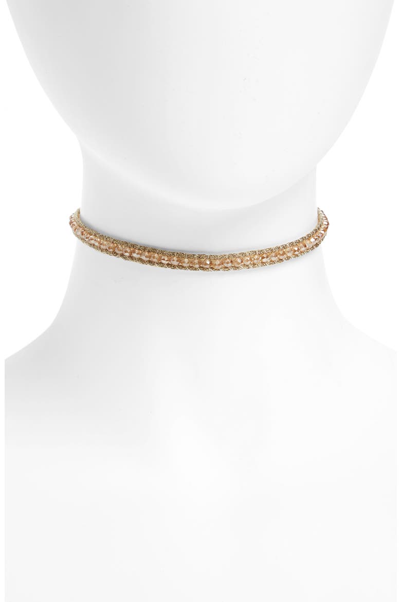 Sunflower Crystal Lariat Necklace, Main, color, SUNFLOWER