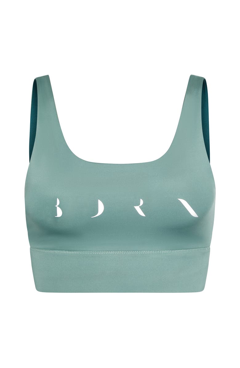 Born Living Yoga Maiko Medium Support Performance Sport Top, Alternate, color, Iceberg Green/Deep Green