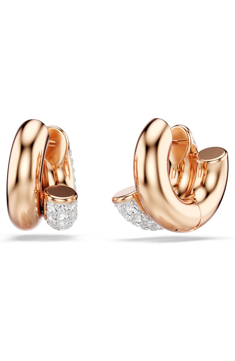 Swarovski Dextera Front/Back Hoop Earrings, Alternate, color, 