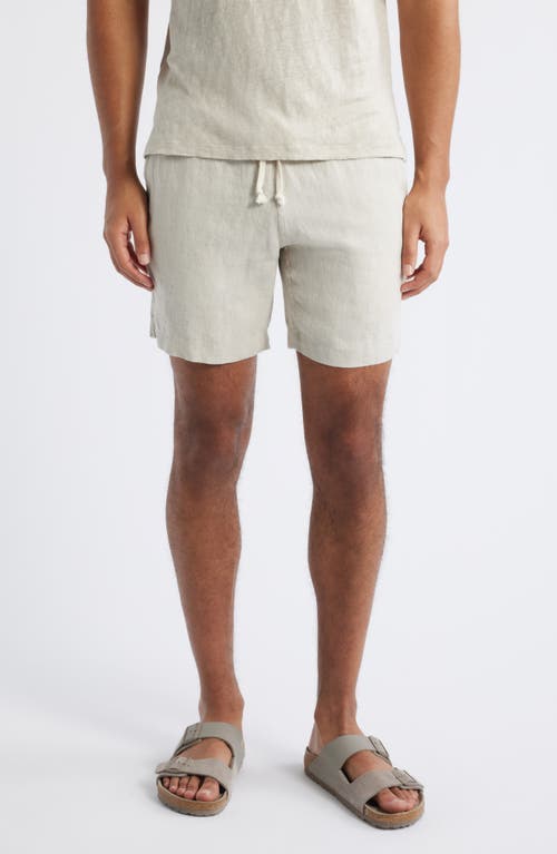 Alex Crane Bo Linen Drawstring Shorts In Bone
