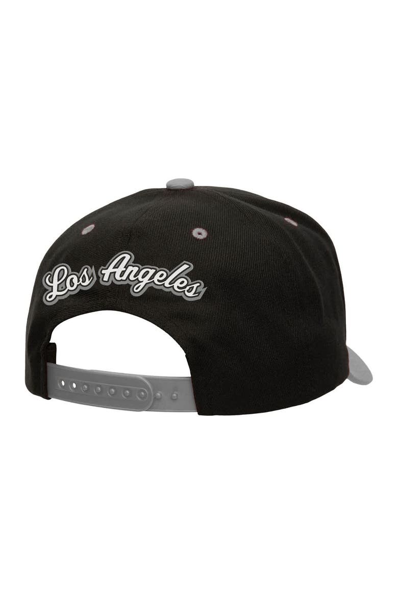 Mitchell & Ness Men's Mitchell & Ness Black/Silver Los Angeles Kings Backside Script Two-Tone Pro Crown Adjustable Hat, Alternate, color, Black