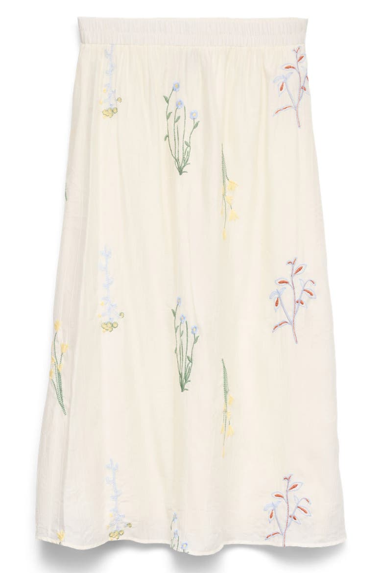 Lina Embroidered Midi Skirt, Alternate, color, SNOW WHITE DETAILCOLORFUL EMB