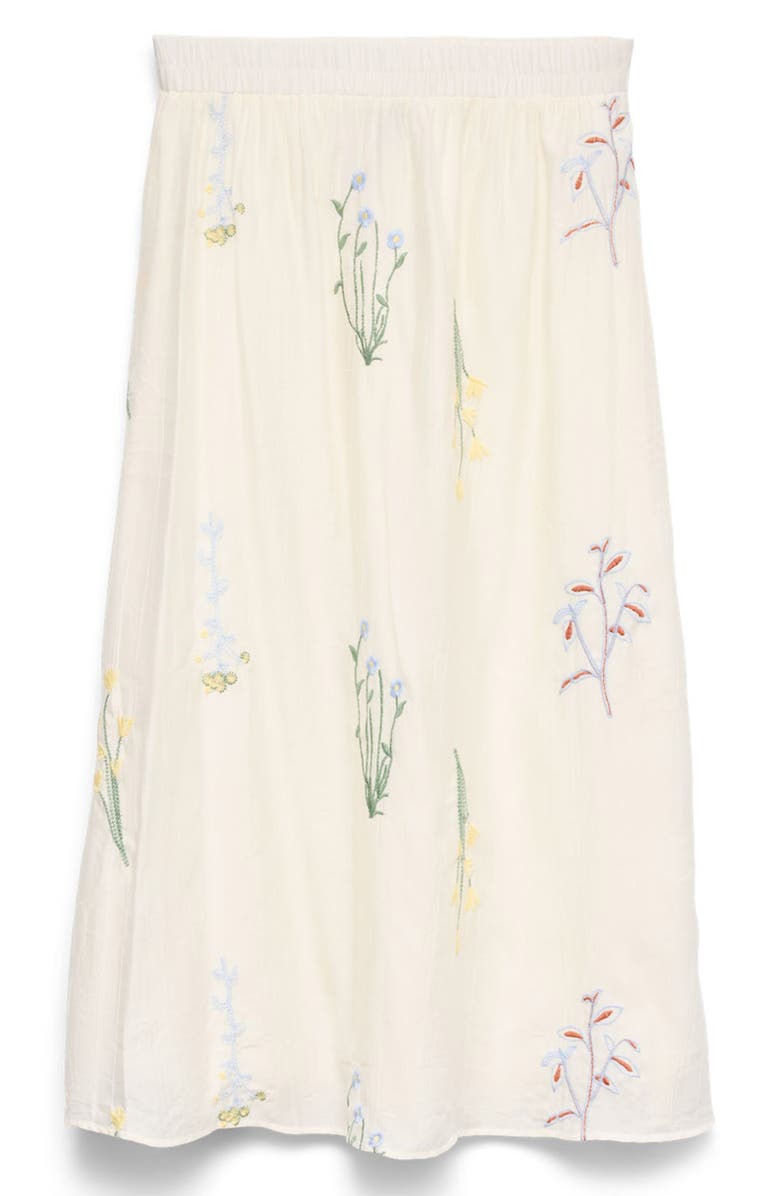 VERO MODA Lina Embroidered Midi Skirt, Alternate, color, Snow White Detailcolorful Emb