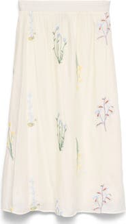 VERO MODA Lina Embroidered Midi Skirt